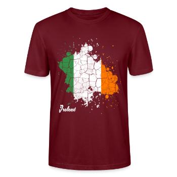 Irlande - T-shirt bio CRAFTER Stanley Stella Unisexe - bordeaux - Devant - Alina (178cm) & Michal (187cm)