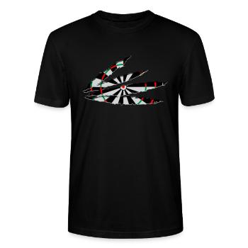 Zerrissene Dartscheibe Dart Dart Player Geschenkidee - Stanley/Stella Unisex Bio-T-Shirt CRAFTER - Schwarz - Vorne - Alina (178cm) & Michal (187cm)