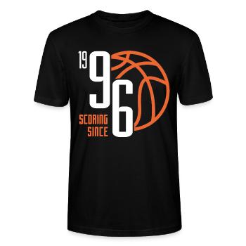 27th birthday basketball 27 years born 1996 - Stanley/Stella CRAFTER Unisex Organic T-Shirt - black - Front - Alina (178cm) & Michal (187cm)