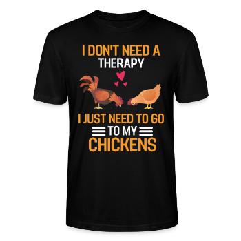 Pouletthérapie Cadeau animal de ferme Poulet - T-shirt bio CRAFTER Stanley Stella Unisexe - noir - Devant - Alina (178cm) & Michal (187cm)