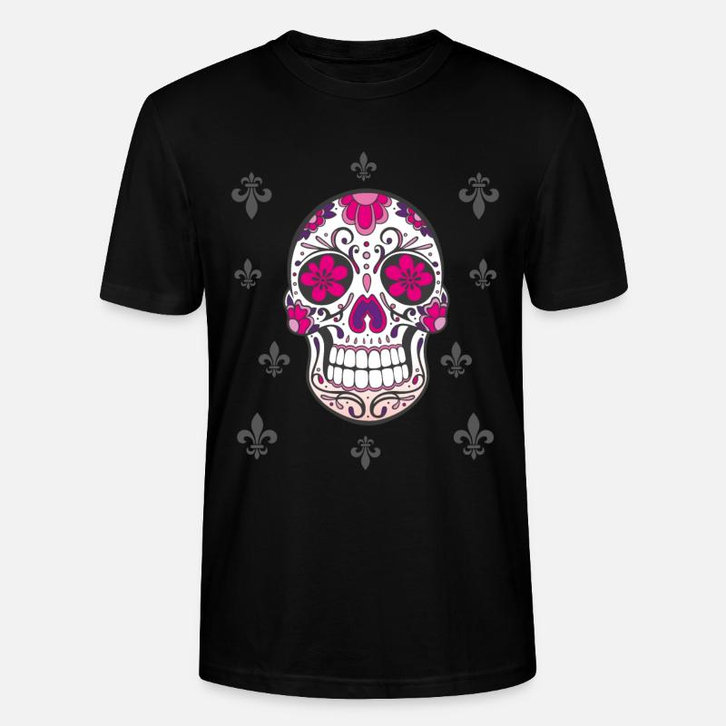 Sugar Skull Fleur De Lis - T-shirt bio CRAFTER Stanley Stella Unisexe - noir