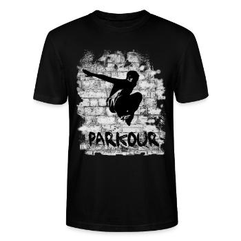 Parkour - T-shirt bio CRAFTER Stanley Stella Unisexe - noir - Devant - Alina (178cm) & Michal (187cm)