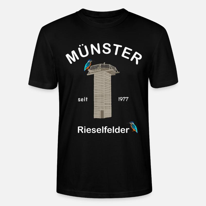 Münster, Rieselfelder, Vogelschutz, Eisvogel - Stanley/Stella Unisex Bio-T-Shirt CRAFTER - Schwarz