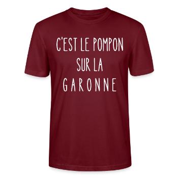 le pompon sur la garonne - T-shirt bio CRAFTER Stanley Stella Unisexe - bordeaux - Devant - Alina (178cm) & Michal (187cm)