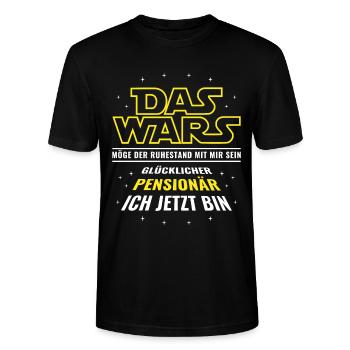 Pension - Das wars - Glücklicher Pensionär ich bin - Stanley/Stella Unisex Bio-T-Shirt CRAFTER - Schwarz - Vorne - Alina (178cm) & Michal (187cm)