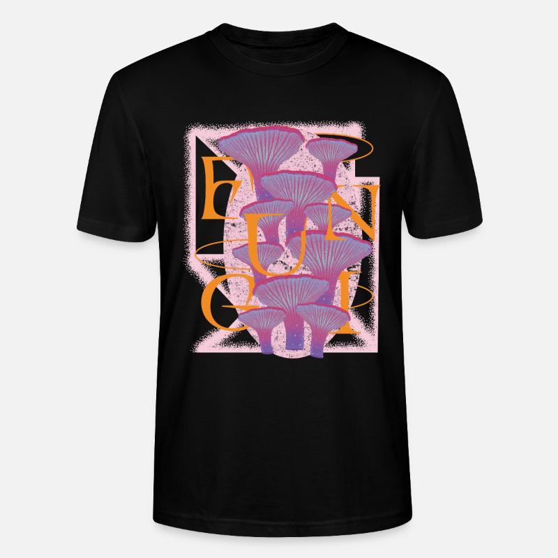 Psychedelic Fungi Bloom - Stanley/Stella Unisex Bio-T-Shirt CRAFTER - Schwarz