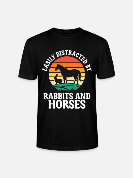 Lapins Et Chevaux Équitation Équestre - T-shirt bio CRAFTER Stanley Stella Unisexe - noir