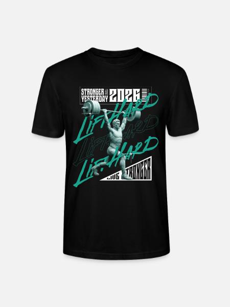 Gewichtheber-Mann, lila-rosa Lichtversion - Stanley/Stella Unisex Bio-T-Shirt CRAFTER - Schwarz