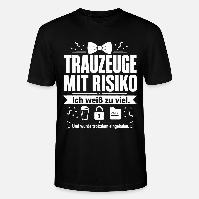 Trauzeuge mit Risiko - Stanley/Stella Unisex Bio-T-Shirt CRAFTER - Schwarz
