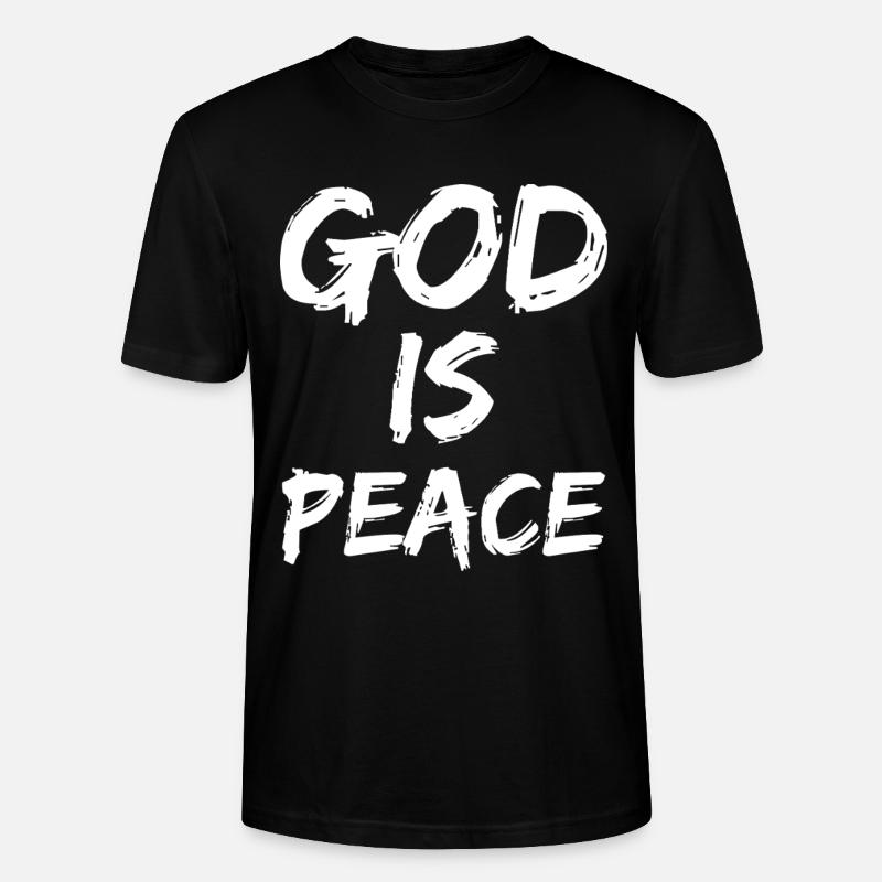 Dieu est la paix - T-shirt bio CRAFTER Stanley Stella Unisexe - noir