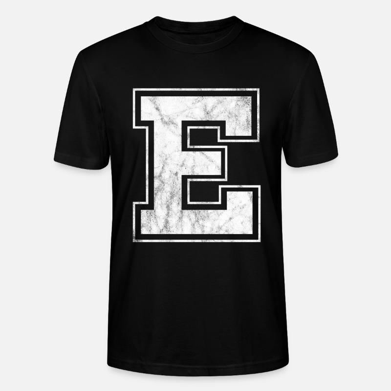 Lettre E - T-shirt bio CRAFTER Stanley Stella Unisexe - noir