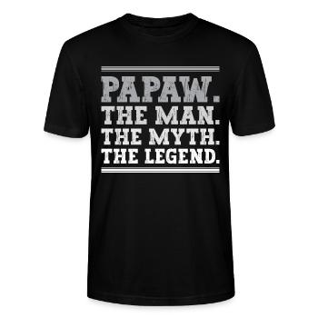 Papa Vater Opa Geschenkidee Papaw Spruch Retro - Stanley/Stella Unisex Bio-T-Shirt CRAFTER - Schwarz - Vorne - Alina (178cm) & Michal (187cm)