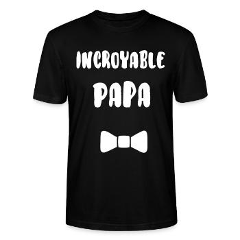Incroyable papa - T-shirt bio CRAFTER Stanley Stella Unisexe - noir - Devant - Alina (178cm) & Michal (187cm)