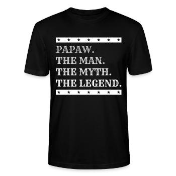 Papa Vater Opa Geschenkidee Papaw Spruch Humor - Stanley/Stella Unisex Bio-T-Shirt CRAFTER - Schwarz - Vorne - Alina (178cm) & Michal (187cm)