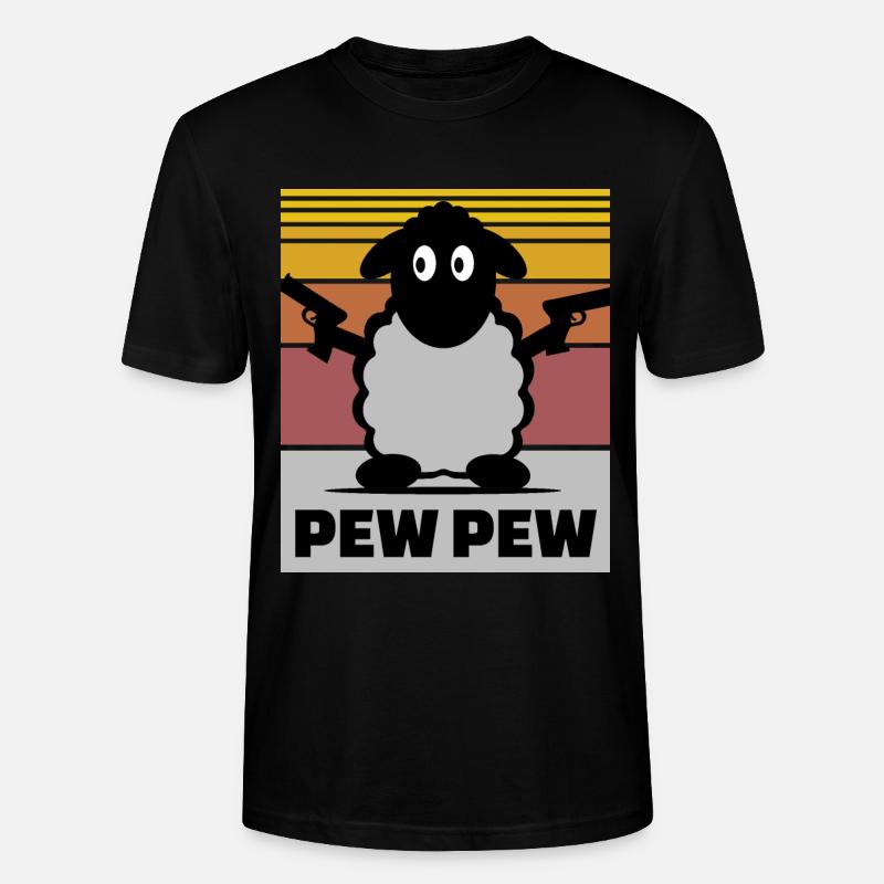 Pew Pew Schaf - Stanley/Stella Unisex Bio-T-Shirt CRAFTER - Schwarz