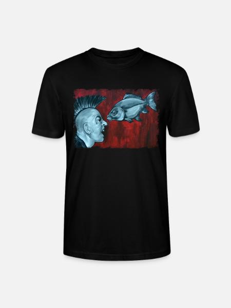 Fish vs punk - Stanley/Stella CRAFTER Unisex Organic T-Shirt - black