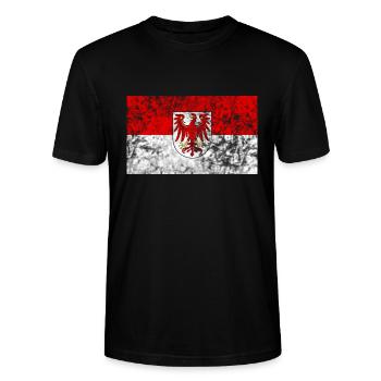 Brandenburg Flagge - Stanley/Stella Unisex Bio-T-Shirt CRAFTER - Schwarz - Vorne - Alina (178cm) & Michal (187cm)
