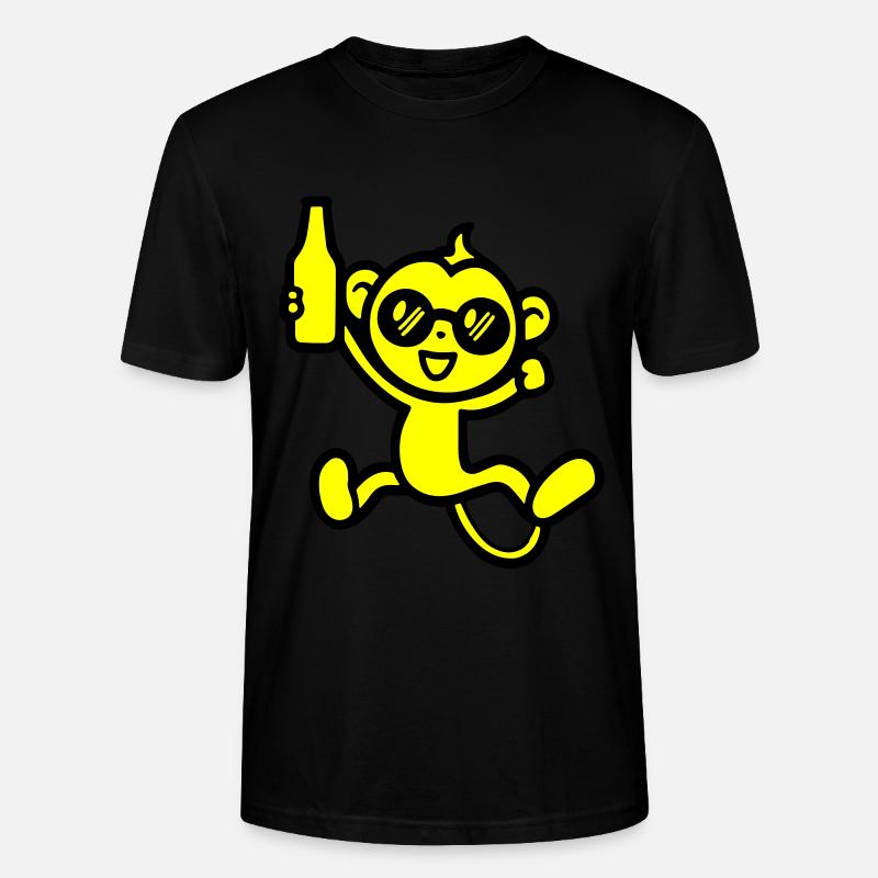 Monkey Party Bière Drôle - T-shirt bio CRAFTER Stanley Stella Unisexe - noir