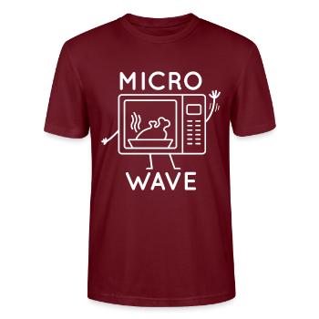 Micro Wave - Stanley/Stella CRAFTER Unisex Organic T-Shirt - burgundy - Front - Alina (178cm) & Michal (187cm)