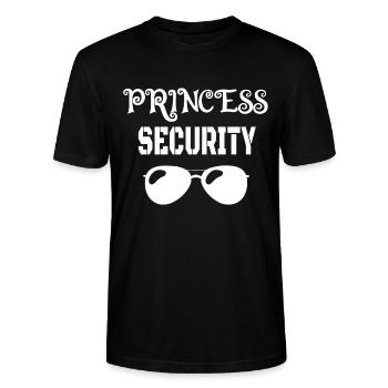 Papa Vater Tochter Princess Security - Stanley/Stella Unisex Bio-T-Shirt CRAFTER - Schwarz - Vorne - Alina (178cm) & Michal (187cm)