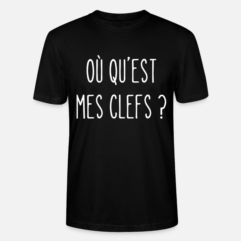 où qu'est mes clefs ? - T-shirt bio CRAFTER Stanley Stella Unisexe - noir