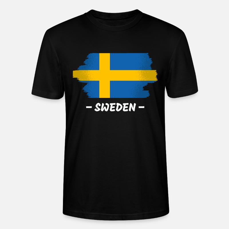 Suède Drapeau Scandinavie Drapeau suédois - T-shirt bio CRAFTER Stanley Stella Unisexe - noir