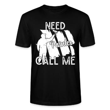 House Painter Hilarious Designs Unique Gifts - Stanley/Stella Unisex Bio-T-Shirt CRAFTER - Schwarz - Vorne - Alina (178cm) & Michal (187cm)