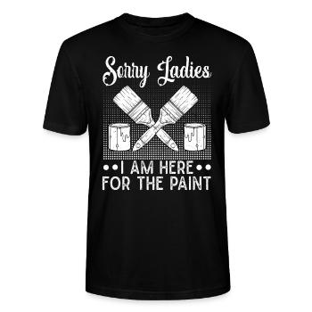 House Painter Hilarious Designs Unique Gifts - Stanley/Stella Unisex Bio-T-Shirt CRAFTER - Schwarz - Vorne - Alina (178cm) & Michal (187cm)