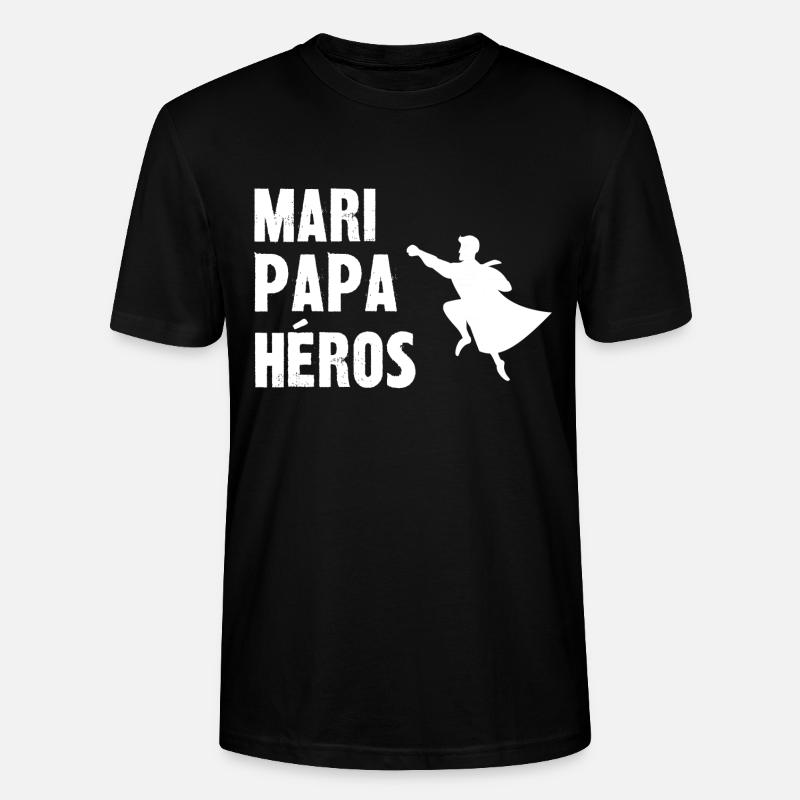 mari papa héros - T-shirt bio CRAFTER Stanley Stella Unisexe - noir