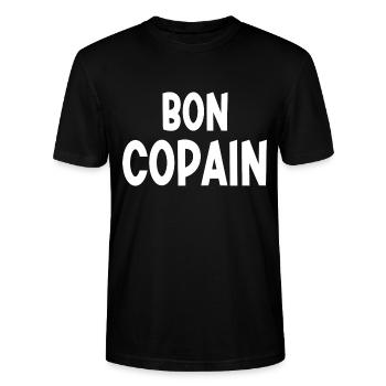bon copain - T-shirt bio CRAFTER Stanley Stella Unisexe - noir - Devant - Alina (178cm) & Michal (187cm)