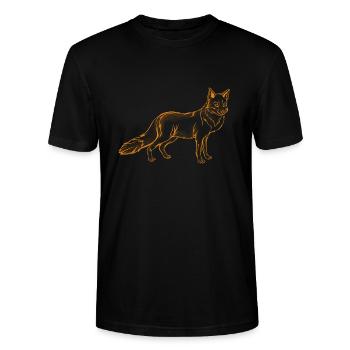 Fuchs - Stanley/Stella Unisex Bio-T-Shirt CRAFTER - Schwarz - Vorne - Alina (178cm) & Michal (187cm)