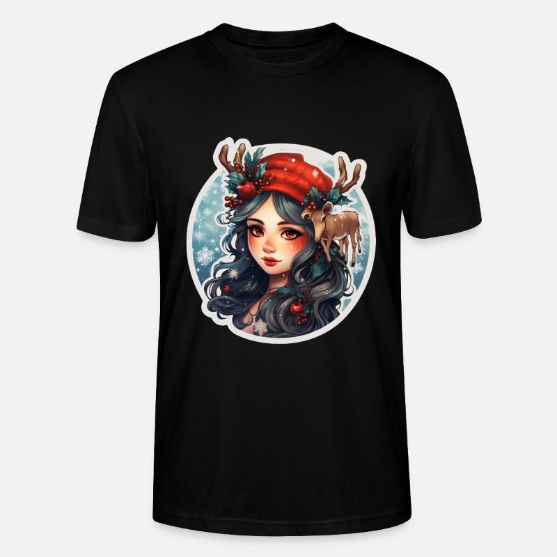 Weihnachtsmädchen - Stanley/Stella Unisex Bio-T-Shirt CRAFTER - Schwarz