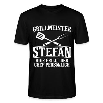 Grillmeister Stefan Grillparty Grillsaison BBQ - Stanley/Stella Unisex Bio-T-Shirt CRAFTER - Schwarz - Vorne - Alina (178cm) & Michal (187cm)