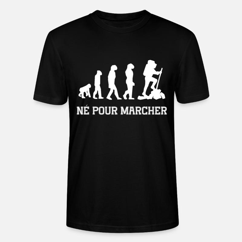 né pour marcher - T-shirt bio CRAFTER Stanley Stella Unisexe - noir
