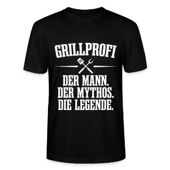 Grillen Grillparty Grillsaison Grillprofi Geschenk - Stanley/Stella Unisex Bio-T-Shirt CRAFTER - Schwarz - Vorne - Alina (178cm) & Michal (187cm)