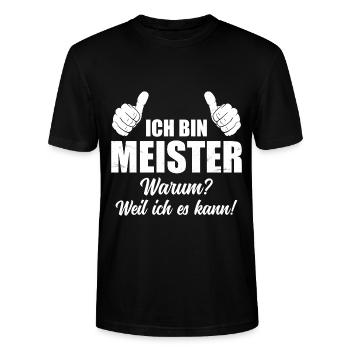 Meisterprüfung bestanden Handwerker Meister - Stanley/Stella Unisex Bio-T-Shirt CRAFTER - Schwarz - Vorne - Alina (178cm) & Michal (187cm)