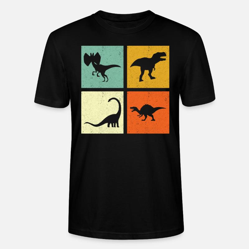 Dino Dinosaurier - Stanley/Stella Unisex Bio-T-Shirt CRAFTER - Schwarz