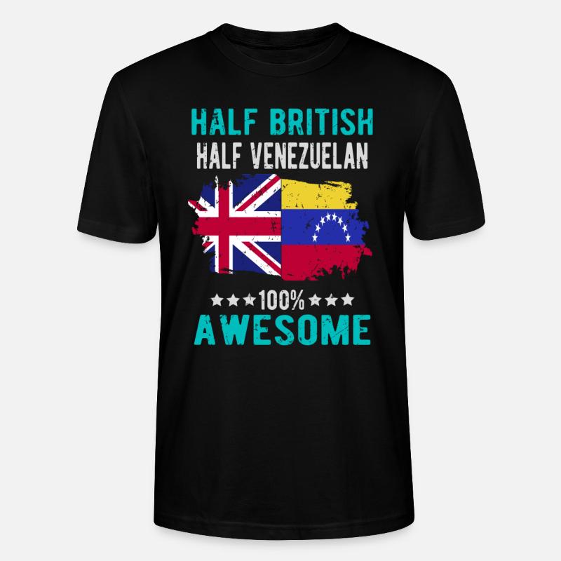 Halb Brite Halb Venezolaner - Stanley/Stella Unisex Bio-T-Shirt CRAFTER - Schwarz