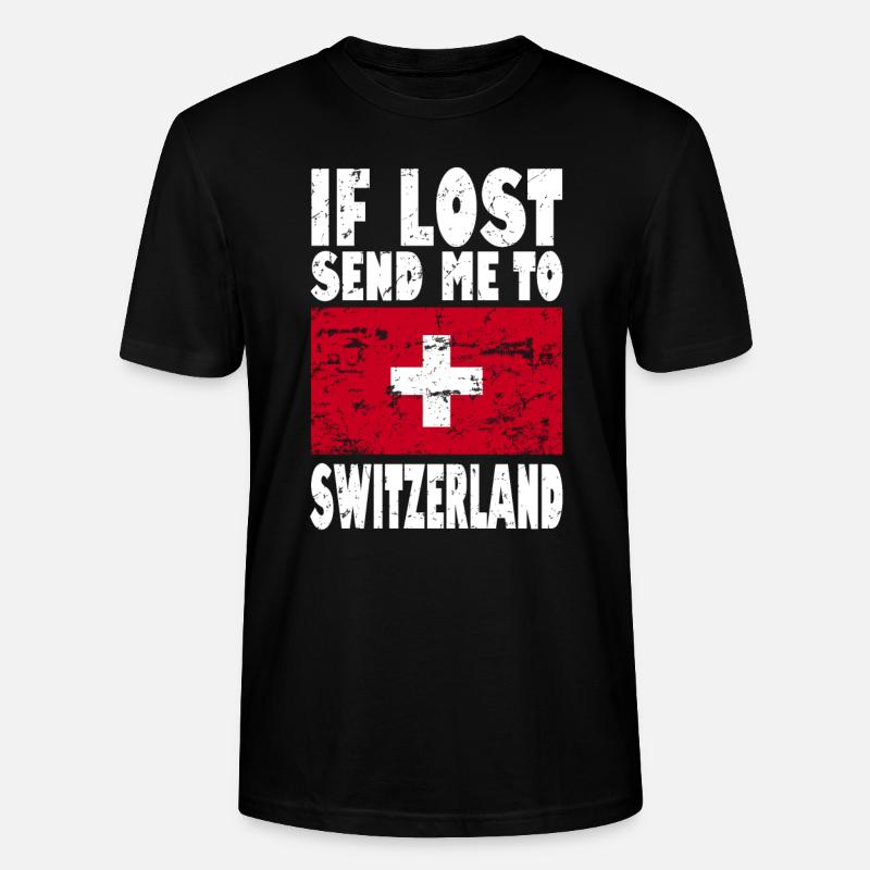 Slogan du drapeau suisse - T-shirt bio CRAFTER Stanley Stella Unisexe - noir
