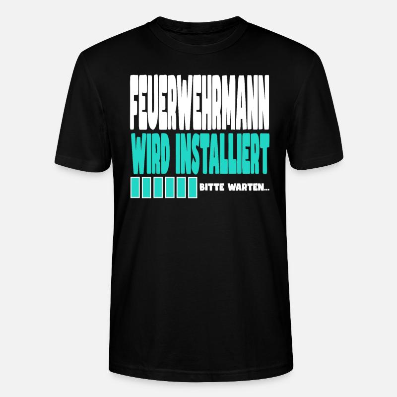 Feuerwehrmann wird installiert - Stanley/Stella Unisex Bio-T-Shirt CRAFTER - Schwarz