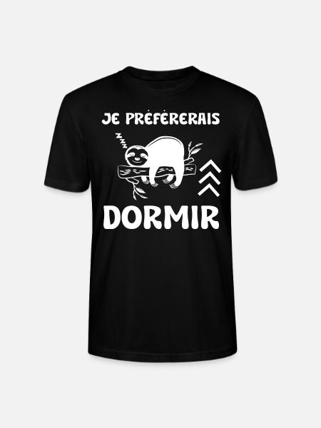 je préférerais dormir - T-shirt bio CRAFTER Stanley Stella Unisexe - noir