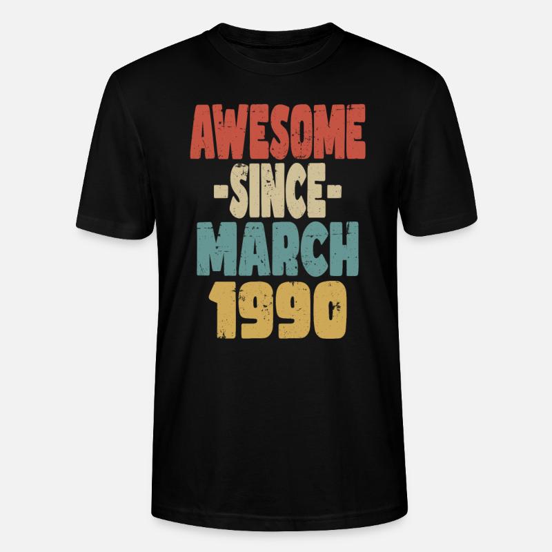 Génial mars 1990 - T-shirt bio CRAFTER Stanley Stella Unisexe - noir