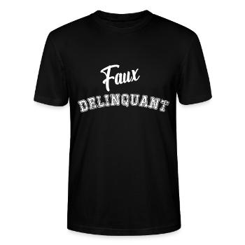 faux délinquant - T-shirt bio CRAFTER Stanley Stella Unisexe - noir - Devant - Alina (178cm) & Michal (187cm)
