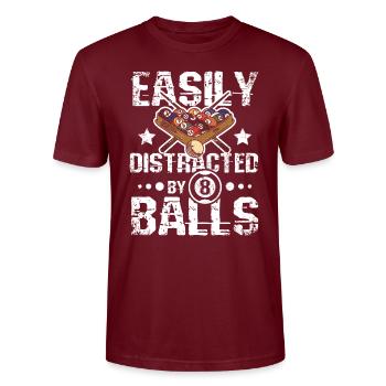 Facilement distrait par 8 balles - T-shirt bio CRAFTER Stanley Stella Unisexe - bordeaux - Devant - Alina (178cm) & Michal (187cm)