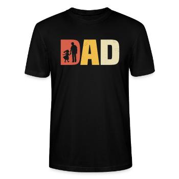 dad high daughter dad and daughter - Stanley/Stella CRAFTER Unisex Organic T-Shirt - black - Front - Alina (178cm) & Michal (187cm)