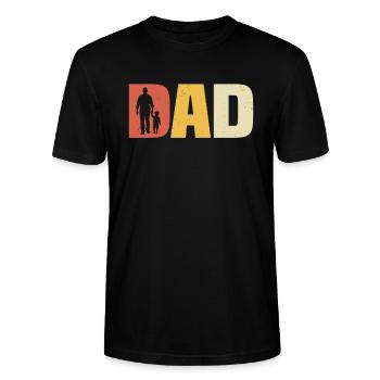 Père Avec Fils Papa Fils T-shirt Papa Et Fils - T-shirt bio CRAFTER Stanley Stella Unisexe - noir - Devant - Alina (178cm) & Michal (187cm)