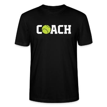 Tennistrainer Tennis Coach Tennisball Tennis - Stanley/Stella Unisex Bio-T-Shirt CRAFTER - Schwarz - Vorne - Alina (178cm) & Michal (187cm)