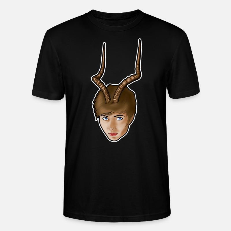 Frau mit Geweih - Stanley/Stella Unisex Bio-T-Shirt CRAFTER - Schwarz