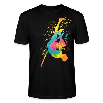 Stabhochspringer Kids Stabhochsprung - Stanley/Stella Unisex Bio-T-Shirt CRAFTER - Schwarz - Vorne - Alina (178cm) & Michal (187cm)