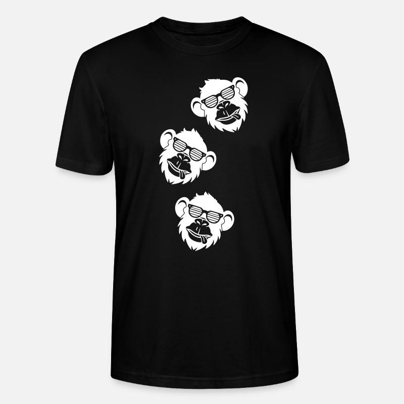 Affe Cool Kopf - Stanley/Stella Unisex Bio-T-Shirt CRAFTER - Schwarz